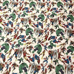 Pottery Barn Kids Marvel Comics Hero Full Flat Sheet Hulk Captain America